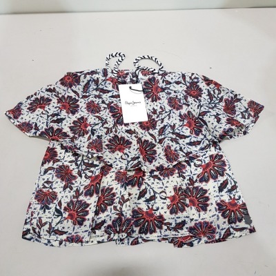 15 X BRAND NEW PEPE JEANS KIDS LUCIA DRESSES IN MULTICOLOURED FLORAL PRINT - IN VARIOUS SIZES TO INCLUDE 6/8/10/12