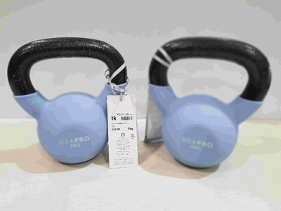 20 X 6KG USA PRO KETTLEBELLS (10 X PAIRS) RRP: £35.99 PER PIECE - £71.98 PR - TOTAL £719.80 - NOTE SOME HAVE MINOR SCUFFS (PICK LOOSE)