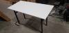 9 X BOXED SINGLE WHITE COLOURED TABLE 120 x 60CM (NOTE: THESE ARE FACTORY SECONDS - SOME ITEMS HAVE VENEER LIFTING, MINOR SCUFFS ON LEGS)