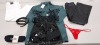 25 X BRAND NEW MIXED CLOTHING LOT CONTAINING STYLE CHEAT DRESS - VEGAN PANTS - BOO HOO CARDIGANS - MP TRACKSUIT TOP - LOVE HONEY SUSPENDER BELT - MISSGUIDED CROCODILE SHIRT DRESS - ETC - ALL IN VARIOUS SIZES