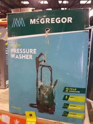 3 X 1800W MCGREGOR PRESSURE WASHER MPW1810 (PLEASE NOTE SOME BOXES SLIGHTLY DAMAGED)