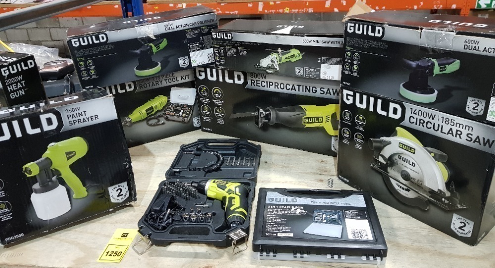 9 PIECE BRAND NEW MIXED GUILD TOOL LOT CONTAINING 1 X 800W ...