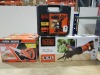 5 X NEW BLACK AND DECKER MIXED TOOL LOT CONTAINING 3 X 400W SCORPION , 1 X CORDED 750W RECIPROCATING SAW, 1 X 2 GEAR HAMMER DRILL