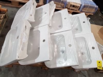 8 X PORTMAN 21 50CM BASIN 1TH NO CHAIN HOLE