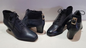 22 X BRAND NEW ARGENTINA NAVY/BLACK HEELED BOOTS IN SIZES -36 - 38 - 39 - 40 - 42 RRP-£59.95 TOTAL RRP-£1318.95