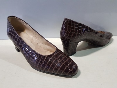 24 X BRAND NEW VENEZUELA BROWN CROC STYLE HEELED SHOES IN SIZES - 38-39-40 RRP-£39.95 TOTAL RRP-£958.00