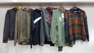 6 X BRAND NEW MIXED LOT CONTAINING RALPH LAUREN HOODIE - NIKE HOODIE SIZE LARGE - PULL AND BEAR BOSTON JUMPER - AUSTIN REED KNITTED JUMPER ETC