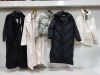 5 X BRAND NEW MIXED LOT CONTAINING 1X MISSGUIDED BELTED OVERSIZED COAT SIZE 8 - MISSGUIDED FORMAL COAT SIZE 12 - BOO HOO FAUX FUR BOMBER JACKET SIZE 8 - BERSHKA PUFFER COAT SIZE SMALL - ETC