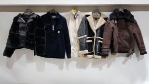 10 X BRAND NEW MIXED LOT CONTAINING- VERO MODA JACKET - CARHARTT CORDROY SHIRT JACKET - NEW LOOK JACKET - BERSHKA JACKET - RIVER ISLAND JACKET - ETC IN VARIOUS SIZES