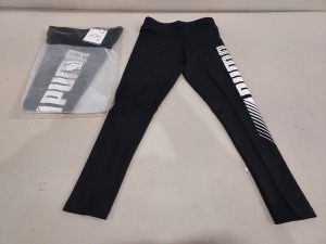 26 X BRAND NEW PUMA LEGGINGS IN BLACK SIZES YEARS 7-8