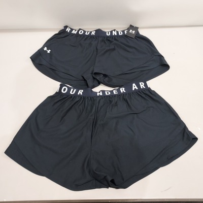 33X BRAND NEW UNDER ARMOUR BLACK SHORTS SIZE - 1X WOMENS