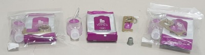 140 X BRAND NEW SANITISER KITS CONSISITING OF:- PACK OF 20 WIPES (EXP 12/7/22 BUT USABLE), 75% ALCOHOL HAND GEL PLUS A ZERO CONTACT TOUCH TOOL KEYRING - ALL IN A RESEALABLE BAG (ORIG RRP £14 REDUCED TO £7 TOTAL £980) - IN 2 CARTONS