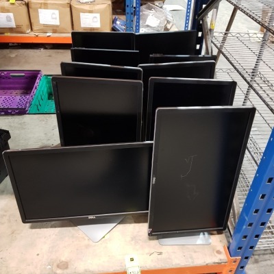 10 X DELL 360 LCD MONITORS - S/N-CN-007C53-7461-712-10NS-A01 DATE OF MF-2017 - MODEL NUMBER - P2416DB - SIZE-53CM LENGTH - 30CM HEIGHT