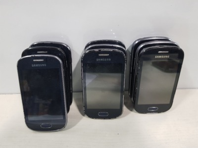 9 X SAMSUNG GALAXY FAME PHONES - WIPED - NO CHARGER