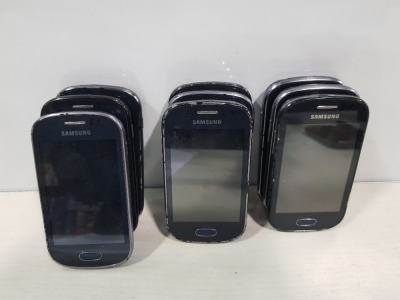 9 X SAMSUNG GALAXY FAME PHONES - WIPED - NO CHARGER