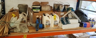 FULL BAY CONTAINING - CONCRETE SEALER - FLEXI HORSES ACCESSORIES - GARDEN COLOUR CARE PAINT - SILICONE - GUSHER PUMPS - DRAPER MIXER - SCREWS ETC