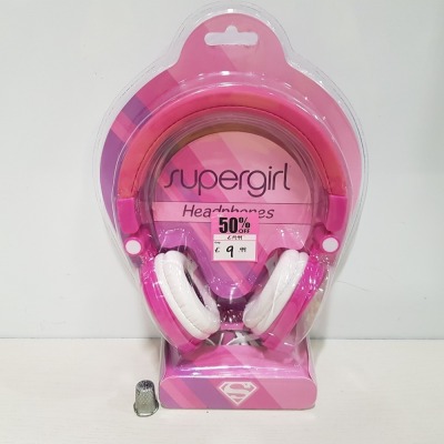 26 X BRAND NEW SUPER GIRL CUSHIONED HEADPHONES