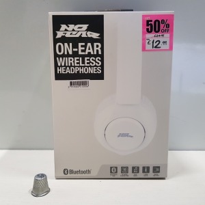 21X BRAND NEW NO FEAR WIRELESS BLUETOOTH CUSHIONED HEADPHONES IN WHITE - PICK LOOSE