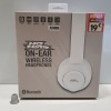 16 X BRAND NEW NO FEAR WIRELESS BLUETOOTH CUSHIONED HEADPHONES IN WHITE - IN 1 BOX