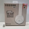 16 X BRAND NEW NO FEAR WIRELESS BLUETOOTH CUSHIONED HEADPHONES IN WHITE - IN 1 BOX