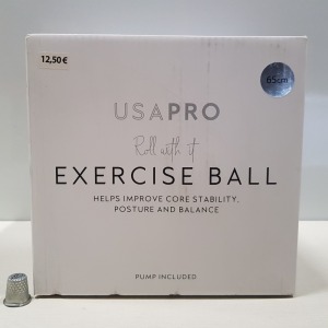 24 X BRAND NEW USA PRO EXERCISE BALL SIZE 65CM WITH PUMP INCLUDED - IN 2 BOXES