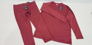 20 PIECE MIXED LOT TO INCLUDE CASTORE RANGERS FC COLD COMPRESSION MAROON TOPS & CASTORE RANGERS FC COLD COMPRESSION MAROON TIGHTS - ALL IN VARIOUS SIZES