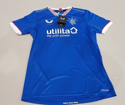 20 X BRAND NEW RANGERS FC HOME KIT JERSEYS - IN SIZE XXL