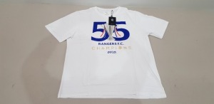 20 X BRAND NEW RANGERS FC 20/21 CHAMPIONS WHITE TSHIRTS - IN SIZE XXL