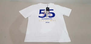 20 X BRAND NEW RANGERS FC 20/21 CHAMPIONS WHITE TSHIRTS - IN SIZE XXL