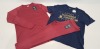 25 PIECE MIXED RANGERS FC LOT TO INCLUDE 150TH ANNIVERSARY VS ARSENAL BLUE TSHIRTS, CASTORE COLD COMPRESSION MAROON TIGHTS AND CASTORE COLD COMPRESSION MAROON TOPS - IN VARIOUS SIZES