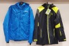 2 X BRAND NEW MIXED PREMIUM SKI / WINTER COATS LOT CONTAINING SPYDER COT IN BLACK/LIME IN ( SIZE L ) - AND NEVICA COAT IN BLUE IN ( SIZE L )