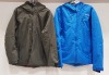 2 X BRAND NEW MIXED PREMIUM SKI / WINTER COATS LOT CONTAINING NEVICA COAT IN BLUE IN ( SIZE L ) - AND UNBRNDED COAT IN KHAKI IN ( SIZE L )