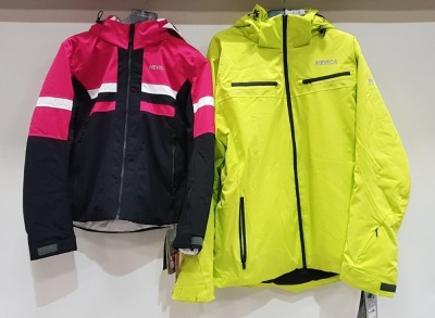 2 X BRAND NEW MIXED PREMIUM SKI / WINTER COATS LOT CONTAINING NEVICA COAT IN BLACK / PINK IN ( SIZE XS ) - AND NEVICA COAT IN LIME IN ( SIZE XL )