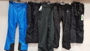 5 X BRAND NEW MIXED SKI / WINTER PANTS TO INCLUDE JACK WILLS AND NEVICA IN SIZES XS, LARGE, XL AND UK 10