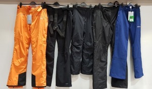 5 X BRAND NEW MIXED SKI / WINTER PANTS TO INCLUDE NEVICA IN SIZES XS,LARGE, XL, XXL AND UK 10