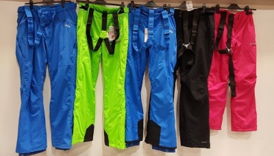 5 X BRAND NEW MIXED SKI / WINTER PANTS TO INCLUDE NEVICA AND SPYDER IN SIZES XS, SMALL, MEDIUM AND UK 12 & 14