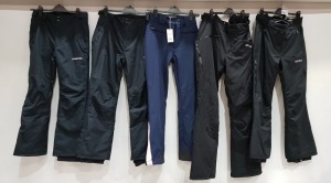 5 X BRAND NEW MIXED SKI / WINTER PANTS TO INCLUDE CAMPRIO, JACK WILLS AND NEVICA IN SIZES XS, LARGE AND UK 10 & 12