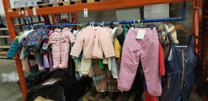 55 X BRAND NEW MIXED KIDS JACKETS / ONE PIECE BODY SUITS CLOTHING LOT TO INCLUDE COHEN & WINKS GIRLS WINTER COAT IN PINK ( AGE 6 YRS ) - BABYGAP CREW NECK JACKET IN BLUE ( AGE 5 YRS ) - COHEN & WINKS LITHIUM REFLECTIVE JACKET ( AGE 7 YRS ) - KAIHUA BOYS