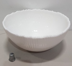 48 X BRAND NEW THE VINTAGE GARDEN ROOM WHITE CERAMIC BOWLS - IN 4 BOXES H - 9CM X W- 20CM