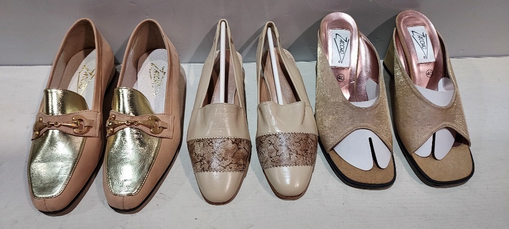 21 PIECE BRAND NEW MIXED SHOE LOT TO INCLUDE ZACCHO GOLD GLITTER HEELED ...