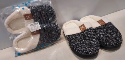 40 X BRAND NEW AGAINCARE BLACK & WHITE SLIPPERS (IN SIZES 42 / 43 /44 /45) **IN 2 BOXES**