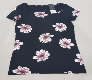 25 X BRAND NEW DOROTHY PERKINS NAVY FLORAL LACE TOPS - IN VARIOUS SIZES ( UK 8 / 10 / 12 / 14 / 16 / 20 / 24 ) - RRP £14.00pp