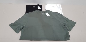 14 X BRAND NEW BURTON MENSWEAR PACKS OF 3 TOPS TO INCLUDE WHITE / BLACK/ GREEN ( ALL IN SIZE L )