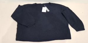 10 X BRAND NEW ONLY CARMAKOMA V-NECK KNITTED PULLOVER SWEATER IN NIGHT SKY COLOUR ( ALL IN SIZE UK L )