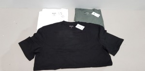 12 X BRAND NEW PACKS OF 3 BURTON MENSWEAR T-SHITS IN GREEN / WHITE AND BLACK ( ALL IN SIZE M ) ( 36 T-SHIRTS TOTAL )