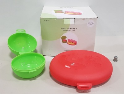 160 X BRAND NEW HOME SETS IE 2 FRUIT LUNCH BOXES - SIZES - 11CM - 22 X 17.5 X 4.5CM -