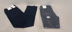 12 X BRAND NEW DOROTHY PERKINS ELLIS VERSATILE SLIM INDIGO COLOURED JEANS - SIZE UK 14L - RRP £15.00pp