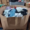 1 FULL PALLET BOX OF MIXED CLOTHING TO INCLUDE PYJAMA SETS / VARIOUS JEANS / SWEATERS/ LADIES T-SHIRTS JEGGINGS / - ETC ALL IN VARIOUS STYLES AND SIZES