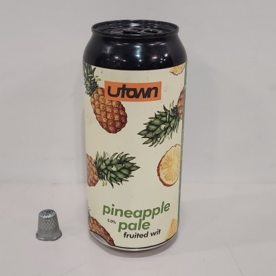 120 X BRAND NEW 440ML CANS OF UTOWN PINEAPPLE PALE FRUITED WIT BEER 5.0% ALCOHOL IN 5 BOXES (BBE APR 2023)