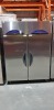 1 X WILLIAMS 2 DOOR STAINLESS STEEL FRIDGE FREEZER - ON WHEELS - 195CM X 140 X 83CM